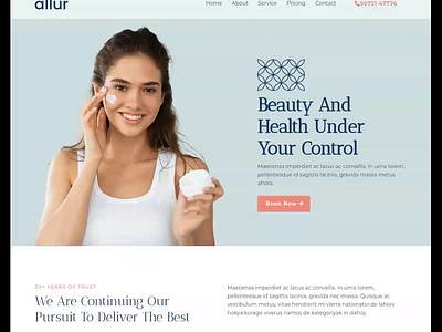 Allur Med Spa Website Template for GoHighLevel agency template beauty beauty allur template funnel beauty template design funnel design funnel template funnel theme ghl ghl template gohighlevel illustration ui