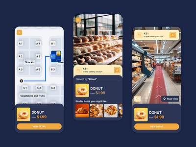 Grocery Shop Mobile App Map app application delivery design figma food grocery location map meal mobile shop shop map shopping supermarket supermarket map ui ux