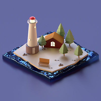 Lighthouse 3d 3d animation animation blender gif lighthouse