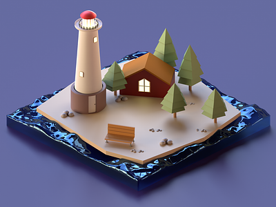 Lighthouse 3d 3d animation animation blender gif lighthouse