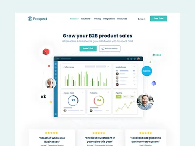 Website Design for CRM SaaS b2b crm design figma illustration product saas sofware ui ux wholesale