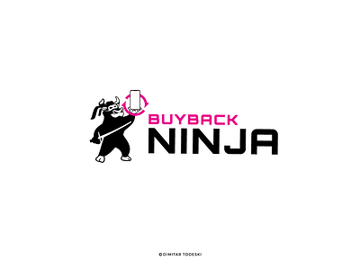 Bull Ninja logo bull character logo logo design ninja