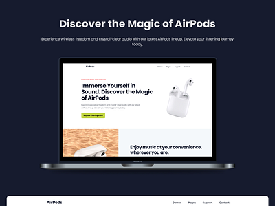 AirPods: Redefining Audio Excellence 2024 aidpods apple design ecommerce figma iphone landingpage ui website