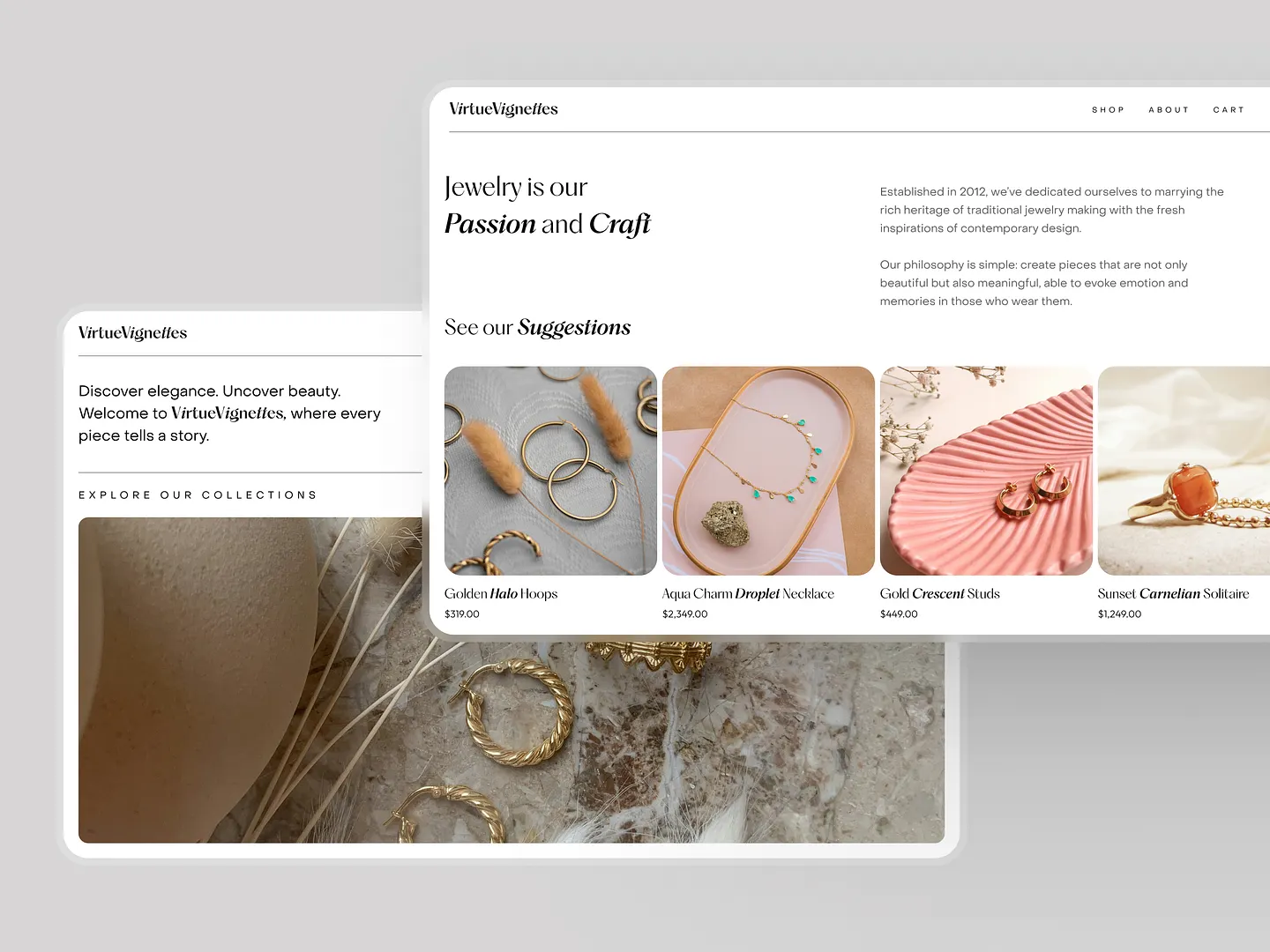 Elegant Jewelry Website Design for E-commerce