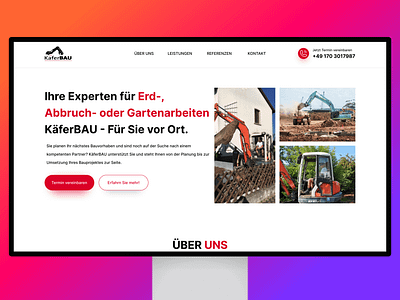 KaferBAU Landing Page constructionui constructionwebdesign constructionwebsite landingpage landingpagedesign modernuidesign webdesign webdesigner webdesigning websitedesign webui webuidesign webuiux