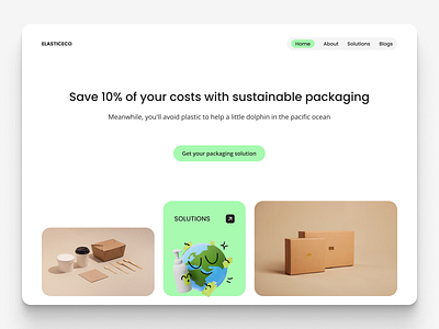 Sustainable Packaging Landing Page eco eco friendly hero hero section home page landing page sustainable sustainable packaging sustanibale ui ui design web web design