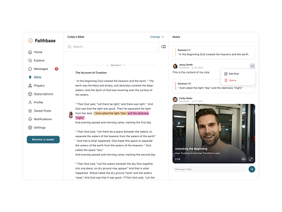 Personal Bible editor bible commenting desktop editing editor faithbase light theme