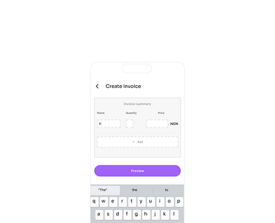 WIP - Create Invoice Concept invoice product design ui ux