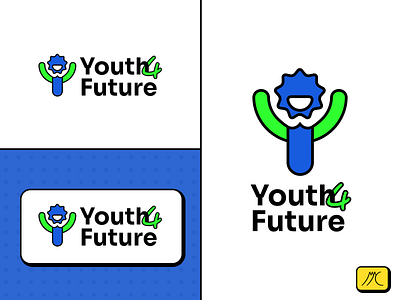 Youth4Future logo design blue branding graphic design logo neobrutasilm organization youngsters youth