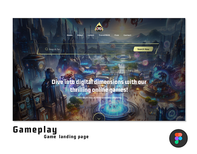 "Gameplay" Game Landing Page figma illustration landing page ui