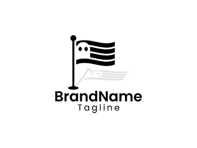 Concept" Ghost + Flags" Logo Design company flags ghost logo design logotype minimalist mistery modern