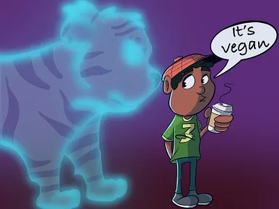 Imagination art design cartoon character design coffee imagination tiger