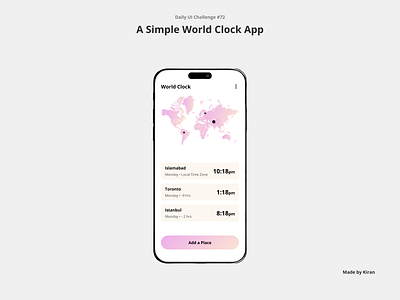 Daily UI Challenge #72 button cards clock design earth earth times gradients map mobile design soft ui uichallenge ux uxdesigner uxui world clock
