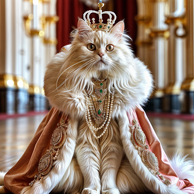 Realistic AI King Style Persian Cat ai digital art pet art pet style petphotography stable diffusion