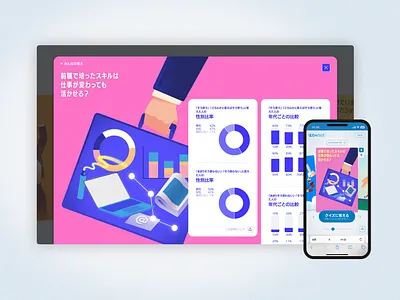 はたらクイズ animation design ui ux
