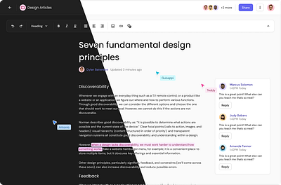 Document Editor Example dark mode design system document light mode ui kit word editor wysiwyg