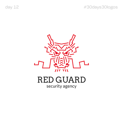 RED GUARD - security agency agency dragon graphic design guard logo red security