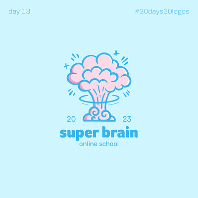 super brain - online school bang brain graphic design logo online pink school vector