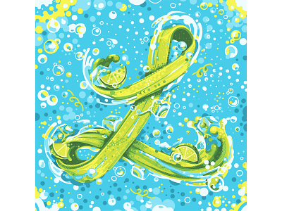 L is for Lime blue digitalart drink fizzy fresh graphicart hiddentype illustration lime liquid muti sparkle summer type typography wacomart water