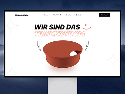 Trinkkondom Landing Page designing digitalproduct ecommerceui herosection herosectionui landingpageui productdesign uidesign uiuxdesign websitedesign webuidesign