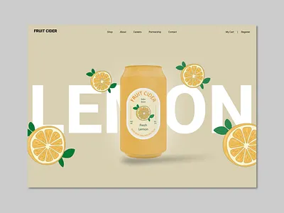 Fruit Juice Website / lemon/apple/pear branding citruscider ecommerce fruit graphic design helth juice landing page minimal designs orangecider tropicalcider ui
