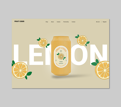 Fruit Juice Website / lemon/apple/pear branding citruscider ecommerce fruit graphic design helth juice landing page minimal designs orangecider tropicalcider ui