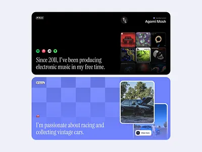 🎨 hobbies section – personal landing page cars landing page music personal racing resume spotify ui ui design ui ideas ux ux design