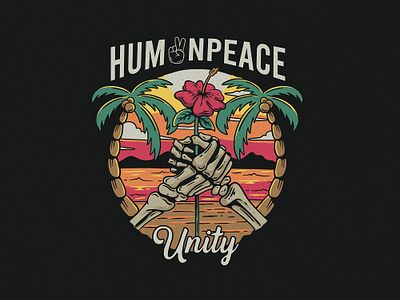 HUMANPEACE apparel appareldesign beach cartoon cartoonvintage customdesign customillstration handdrawn illustration outdoor palmtrees retro skeleton tshirt tshirtdesign vector vintage vintageartwork vintagedrawing vinttageillustration