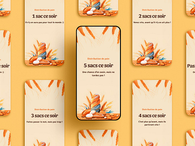 Bread Pickup Mobile Interface for a bread association ai association bakery branding bread design graphic design illustration mockup pastries story template story ui
