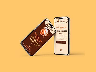 Phone web design for a website of a bread association association bakery branding bread design graphic design illustration mockup phone design ui design web design
