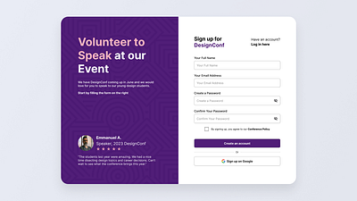 #DailyUI 001-Sign Up Page for a Volunteer Event sign up page ui user experience design user interface design
