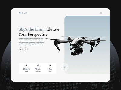 Drone landing page - Skylift design drone landing page ui ux webdesign