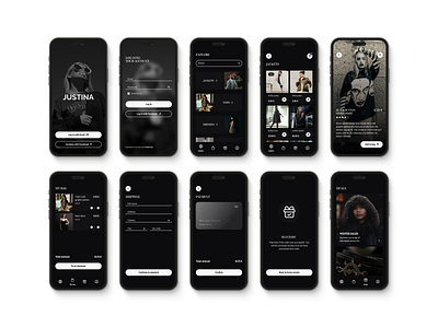 Justina App UI Design app app design design mobile online shop ui ui design visual design webshop