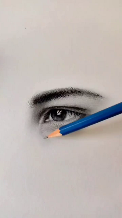 Pencil Art make a only Eyes Draw and Shading work relastic art drawing painting pencilwork portrait sketching