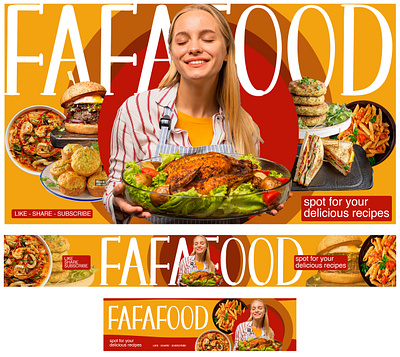 FOOD BANNER DESIGN branding channel color dish facebook food graphic graphic design thumbnail ui youtube