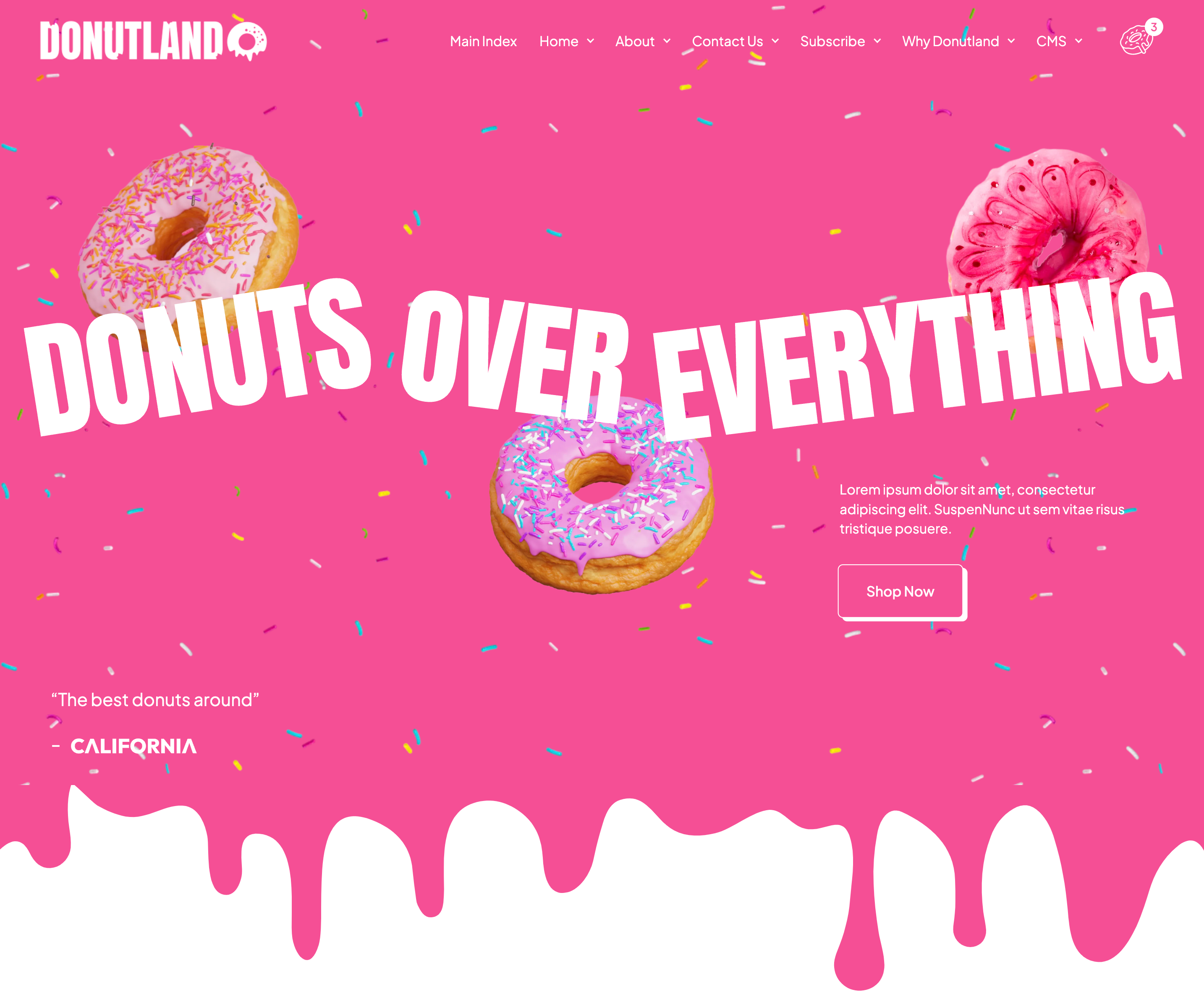 Donutland - Webflow Template branding concept ecommerce food and drink graphic design silvtemplates silvweblowtemplates template web development webflow webflow template website website design