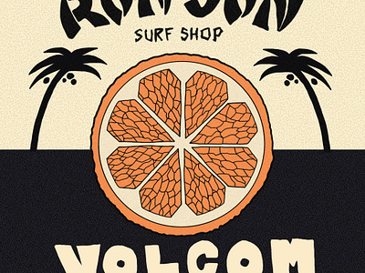 Volcom + Ron Jon graphic design logo merch design ron jon t shirt design volcom