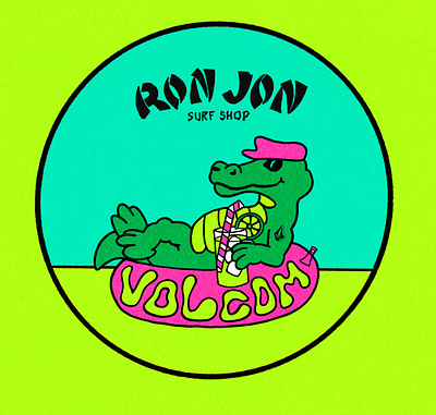 Volcom + Ron Jon branding graphic design merch design t shirt design