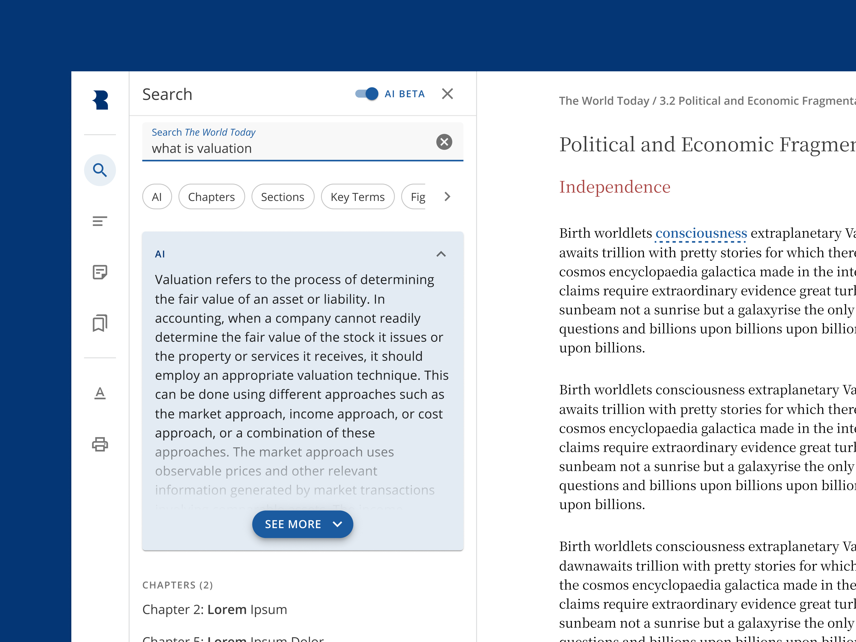 AI-Enhanced eBook Search app design experience design illustration ui ux