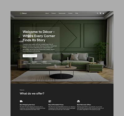Furniture E-commerce Website ecommerce figma furniture minimalist ui ui ux website design