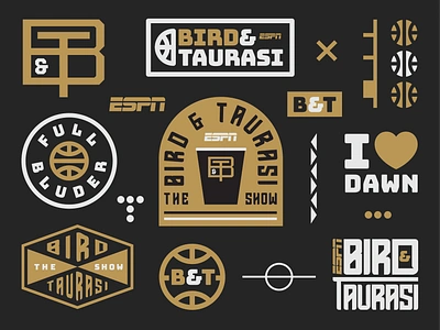 The Bird & Taurasi Show badge branding identity caitlin clark college basketball espn iowa logo logo design sports design sue bird uconn wnba womens basketball womens sports