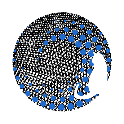 Blue blue cat design logo template