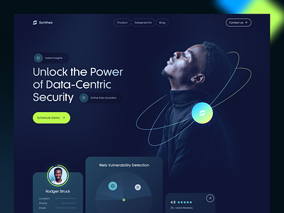 Landing Page for Data-Centric Security Service 2024 business design dribbble figma inspiration internet landing landing page product design saas security ui ui design uiux ux ux design web web design website