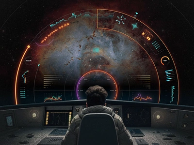 Cosmic Command: The Captain's Dashboard 3d animation captainsdashboard controlpanel dashboardui digitaldashboard futuristic galacticexploration graphic design interfacedesign motion graphics scifiui spacestation spacetravel spaceui stellarjourney tech ui userexperience uxui