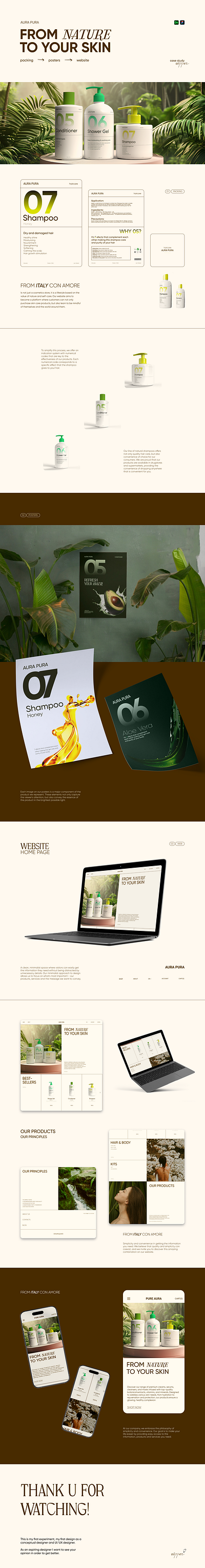 Aura Pura branding graphic design product design ui ux web