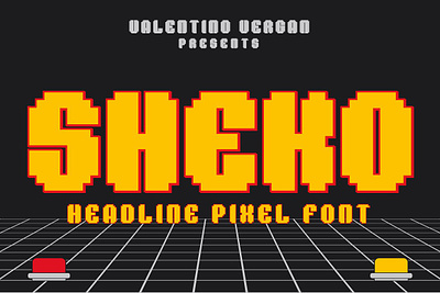 Sheko - Headline Pixel Font bold condensed display font headline heavy pixel pixelated retro unique vintage fonts