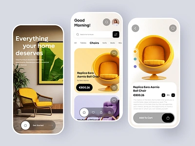 Furniture Ecommerce App - Mobile app app app design e commerce e commerce app e commerce design ecommerce furniture furniture app furniture store mobile app mobile app design mobile design mobile ui onlineshop shop