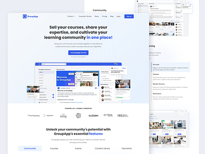 GroupApp Homepage Redesign hero section homepage homepage design landing page landing page design product design product promo product promo web product website promo web promo website redesign ui ui design user interface uxui design web design website website design website redesign