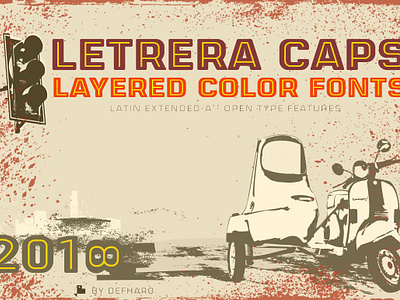 Letrera Caps -Layered & Color Fonts- bitcoin color font inline latin extended a layered opentype sans serif