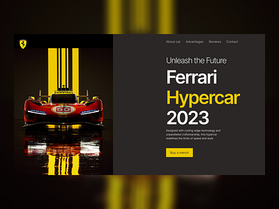 Concept of Ferrari Hypercar branding desigh ferrari graphic design hypercar landing ui uidesign uiux